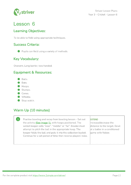 Cricket - Lesson 6