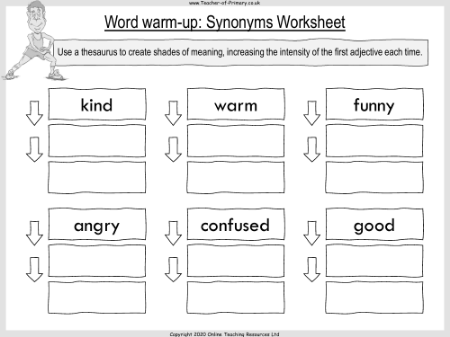 Paging Mr Tushman and Nice Mrs Garcia - Word warm-up: Synonyms