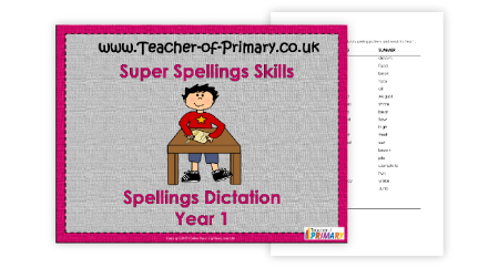 Spellings Dictation Year 1