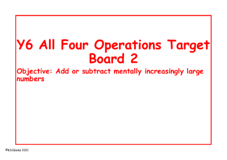 Addition and Subtraction Target Board