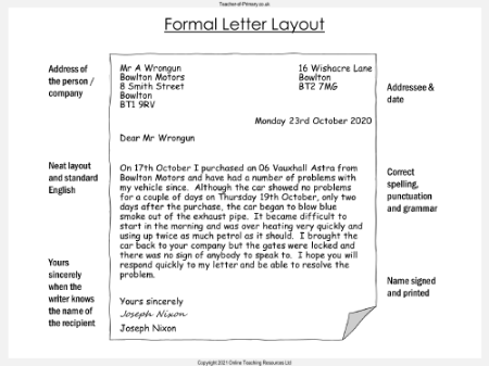 Formal and Informal Writing - Worksheet