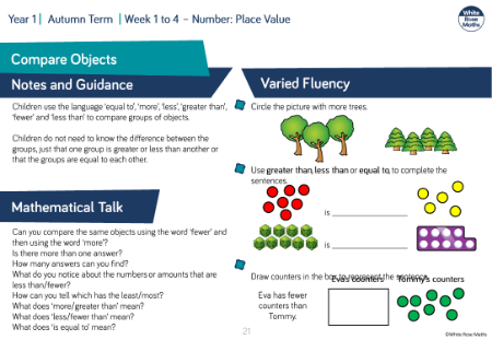 Compare Objects: Varied Fluency