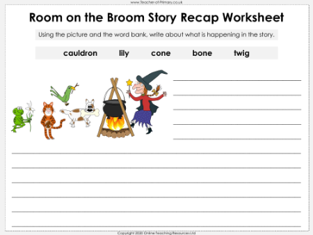 Room on the Broom - Lesson 6 - Story Recap Worksheet 1