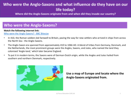 Who were the Anglo-Saxons - Anglo-Saxons - Year 5