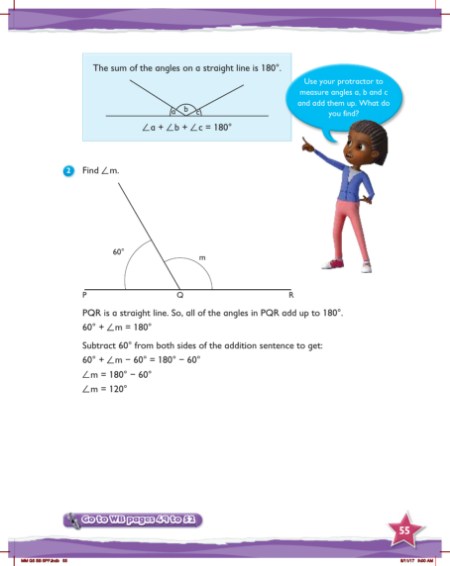 Learn together, Angles on a straight line (3)