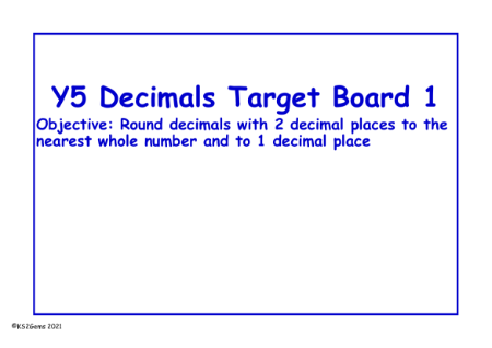 Decimals Target Board - Rounding