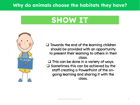 Show it! Group presentation - Habitats - 1st Grade
