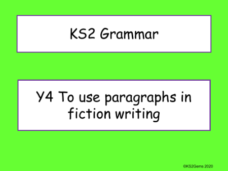 Paragraphs in Fiction Writing Presentation