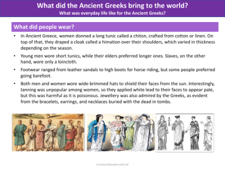 Clothes of the Ancient Greeks - Info sheet
