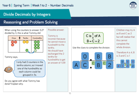 Divide Decimals by Integers: Reasoning and Problem Solving