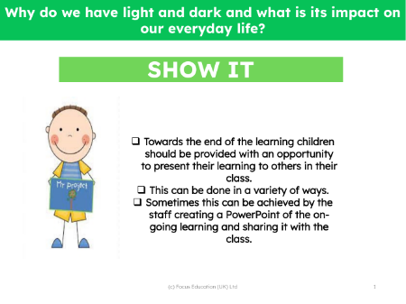 Show it! Group presentation - Light and Dark NEW - 2nd Grade