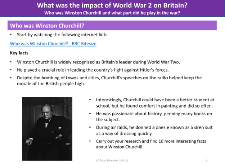 Winston Churchill - Info sheet