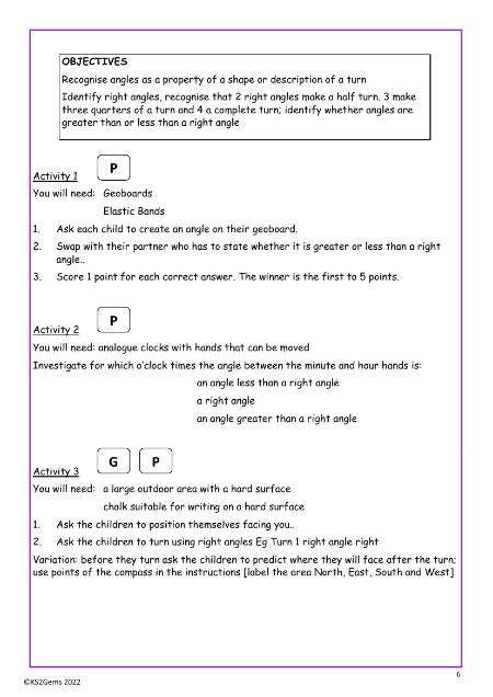 Identifying angles worksheet