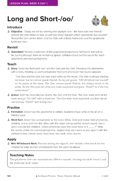 Long and Short "oo" - Lesson plan 