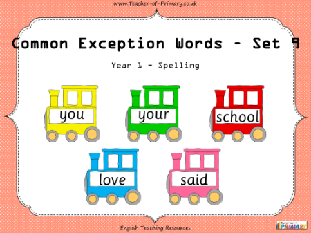 Common Exception Words - Set 9 - PowerPoint