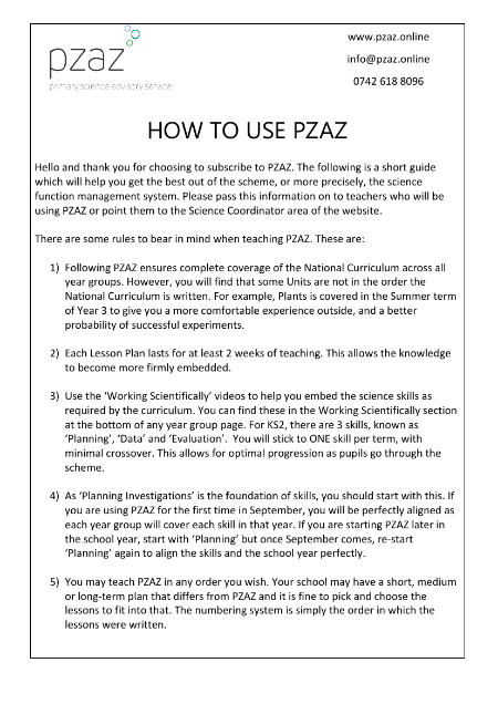 How To Use PZAZ