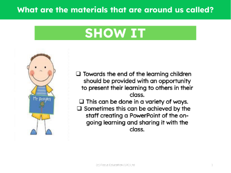 Show it! Group presentation - Materials - Kindergarten