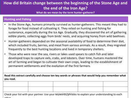 Early Britons and fishing - Info sheet