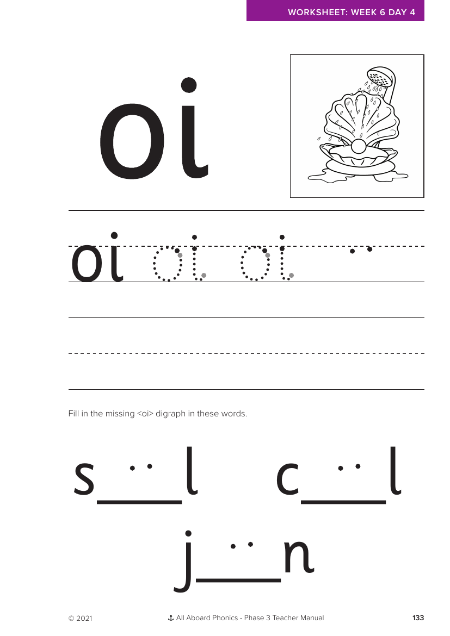 Letter formation - "oi" Phonics phase 3  - Worksheet 