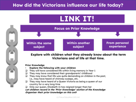 Link it! Prior knowledge - Victorians - 1st Grade