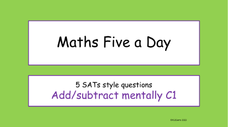 Calculations - Add subtract mentally