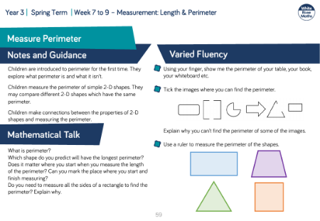 Measure perimeter: Varied Fluency