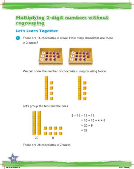 Max Maths, Year 4, Learn together, Multiplying 2-digit numbers without regrouping (1)