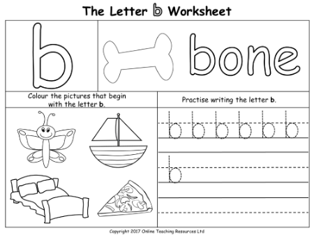 The Letter B - Worksheet