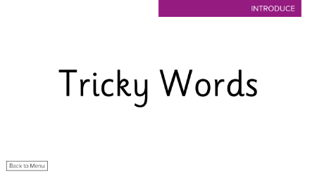 Tricky words  - Presentation 