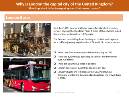 London buses - Info sheet