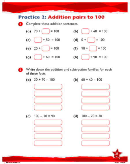 Max Maths, Year 2, Work Book, Addition pairs to 100