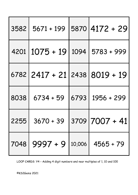 Adding near multiples of 1, 10 and 100