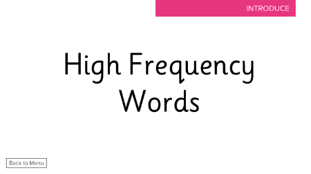 High Frequency Words - Presentation