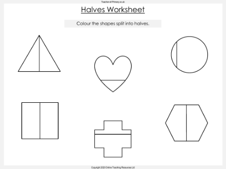 Halves - Worksheet