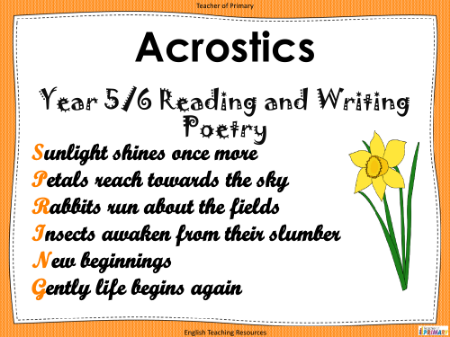 Acrostic Poetry - PowerPoint