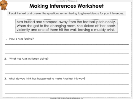 Making Inferences - Worksheet