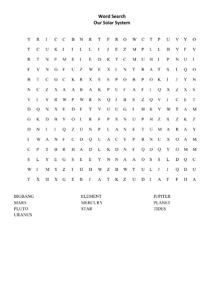 Our Solar System - Word Search