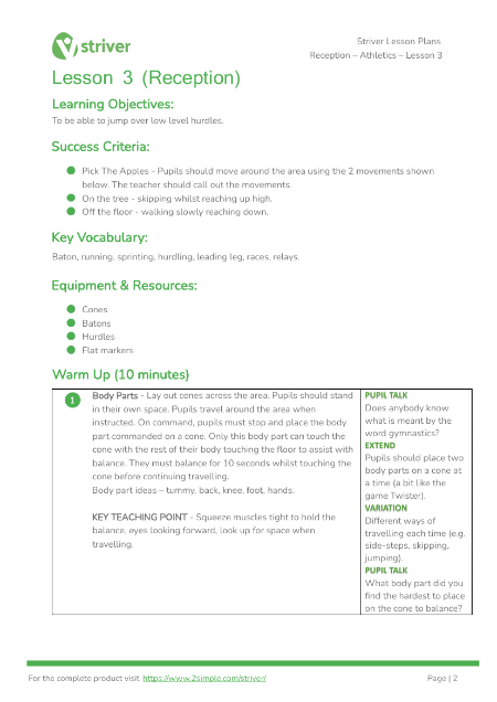 Athletics - Lesson 3