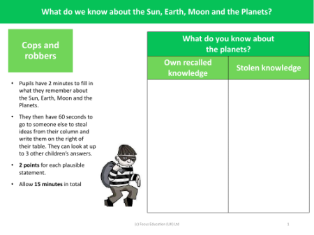 Cops and robbers - What do you know about the planets?