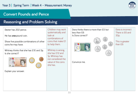 Convert pounds and pence: Reasoning and Problem Solving