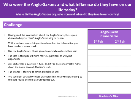 Challenge - Anglo-Saxons - Year 5