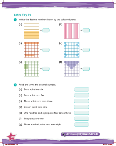 Max Maths, Year 5, Try it, Review of decimals