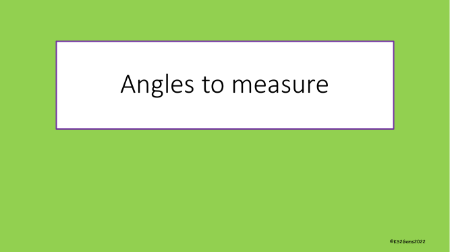 Angles to measure