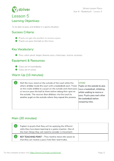 Basketball - Lesson 5