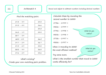 Round and adjust to subtract numbers including decimals