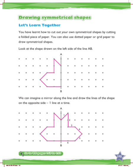 Max Maths, Year 4, Learn together, Drawing symmetrical shapes