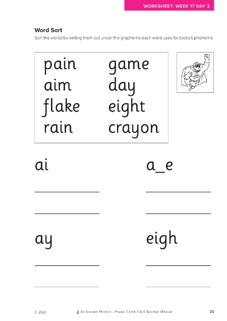 Word Sort activity - Worksheet