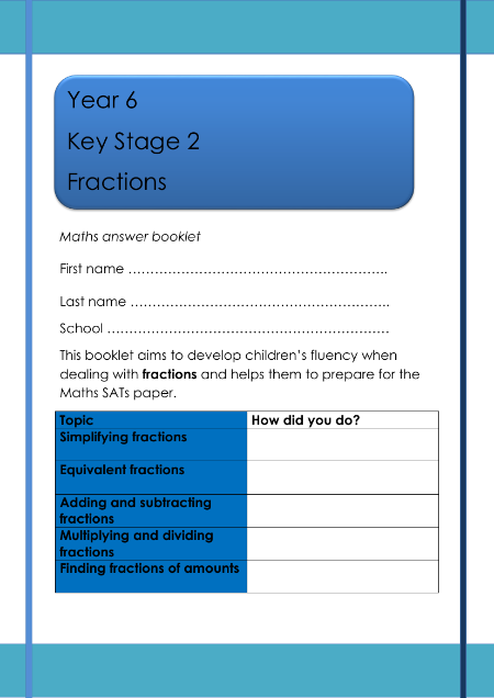 5th Grade Fractions - Worksheet