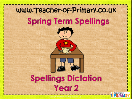 1st Grade Spring Term Spellings - PowerPoint