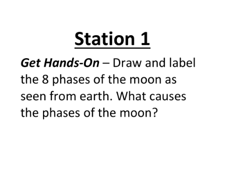 The Moon and its Phases - Lab Station Cards